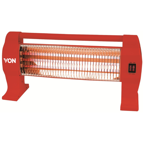 Von VSHK12QR Quartz Heater, 2M Power cord - Red