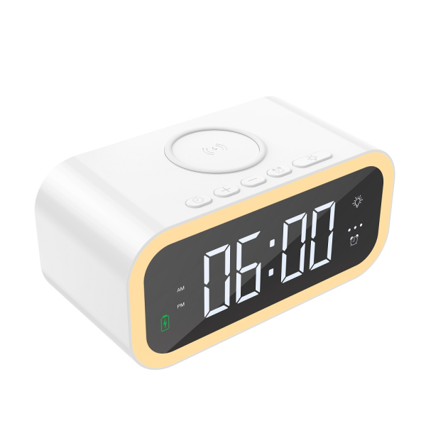 WiWU Bedside Lamp Clock with Wireless Charger