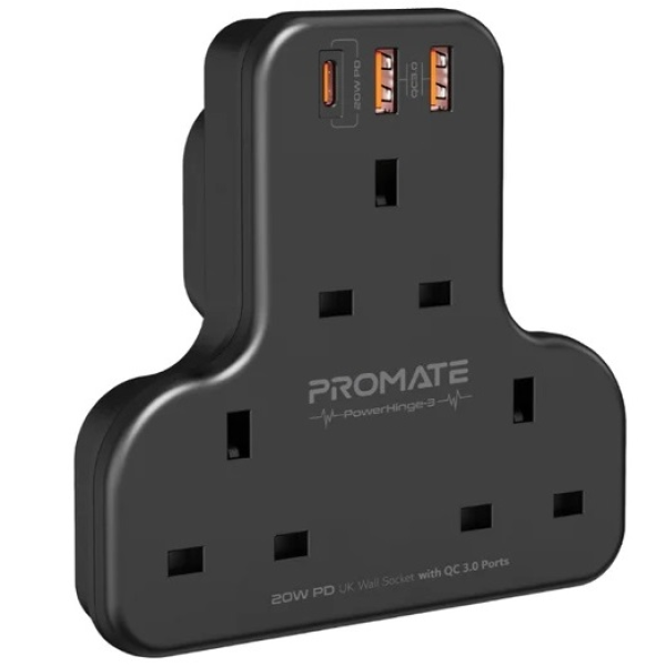 Promate PowerHinge-3 3250W Wall Mounted Power Strip