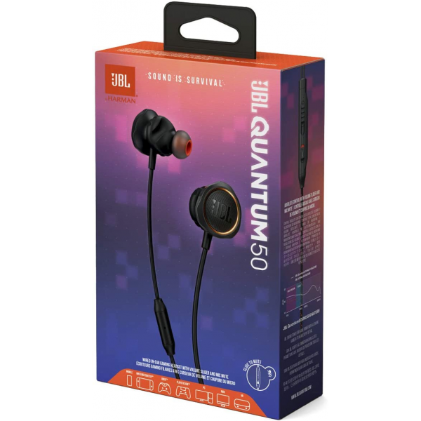 JBL Quantum 50 Wired, in-Ear Gaming Headphones with Inline Control 