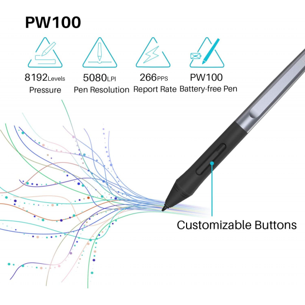 HUION HS64 Graphics Drawing Tablet with Battery-Free Stylus for Android Windows macOS 