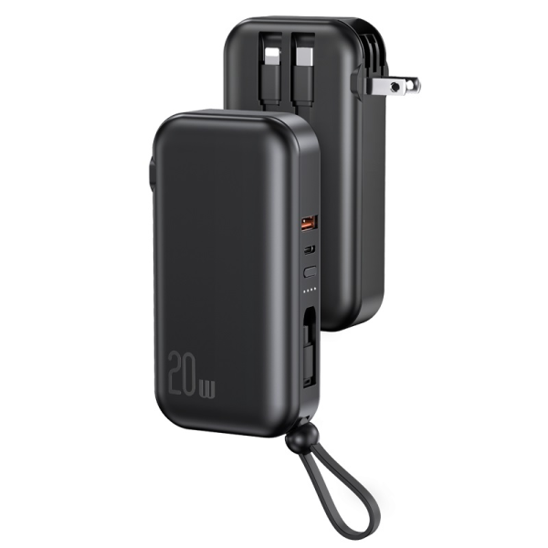 USAMS US-CD172 PB63 3IN1 Quick Charge Power Bank With Cables (US+EU Plug) 10000mAh