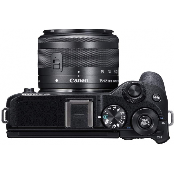 Canon EOS M6 Mark II Mirrorless Camera + EVF 15-45mm Lens 