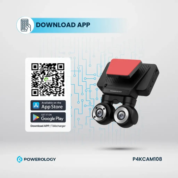 Powerology Dual Lens Dash Camera - CAM108