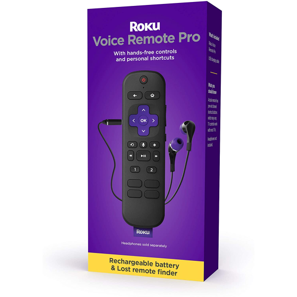 Roku Voice Remote Pro, Rechargeable Voice Remote with TV Controls