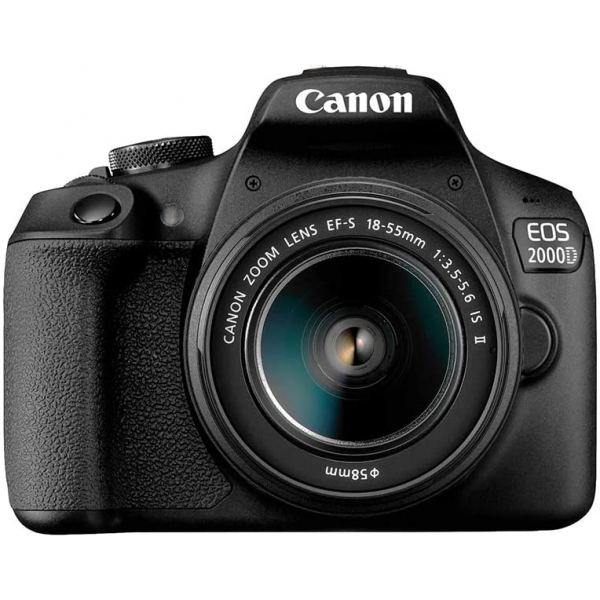 Canon EOS 2000D DSLR Camera and EF-S 18-55 mm f/3.5-5.6 IS II Lens, Black 