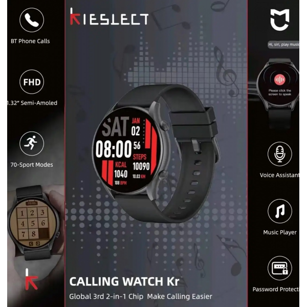 Kieslect KR Calling Smart Watch - Black