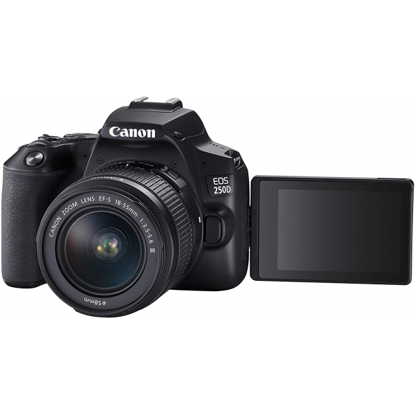 Canon EOS 250D (Rebel SL3) DSLR Camera w/ 18-55m DC Lens 