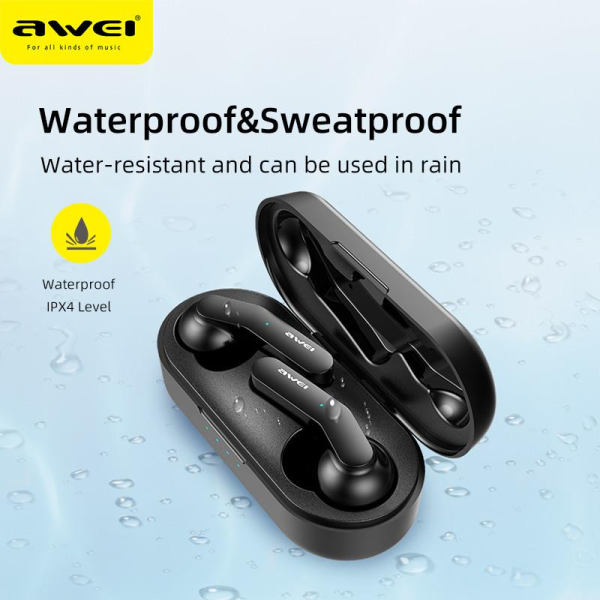 AWEI T10C TWS  True Wireless Bluetooth Earbuds With Mic