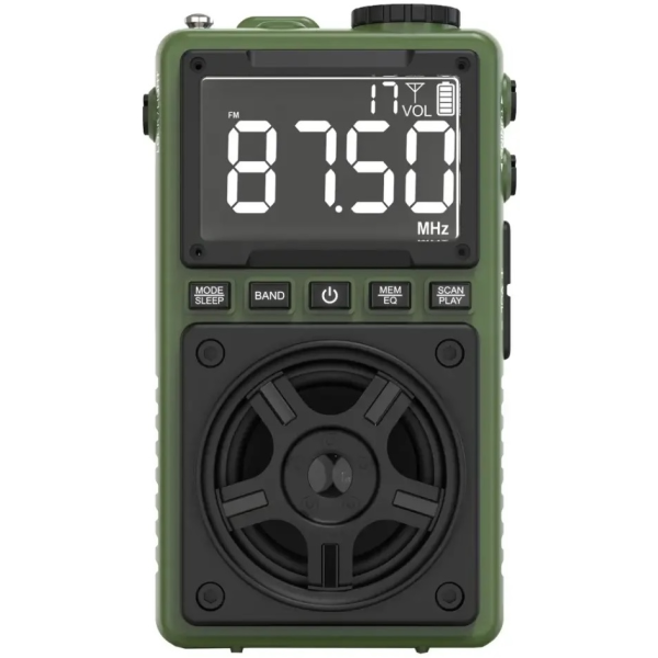 Green Lion Voyager Portable Radio with Flash Light & Speaker