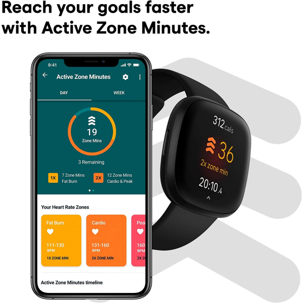 Fitbit Versa 3, Health & Fitness Smartwatch with GPS