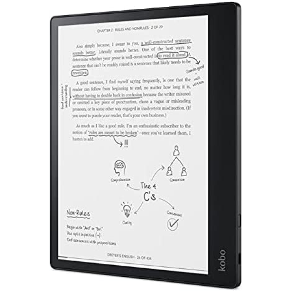  Kobo Elipsa Pack, eReader, 10.3” Glare Free Touchscreen, Mark Up eBooks, Pack Includes Kobo Elipsa, 1 Kobo Stylus & 1 SleepCover, Adjustable Brightness, Carta E Ink Technology