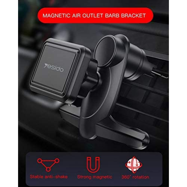 Yesido C95 Magnetic Air Outlet Barb Bracket Universal Car Mount-Black 