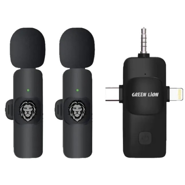 Green Lion 3-in-1 Wireless Microphone USB-C / Lightning / Aux 