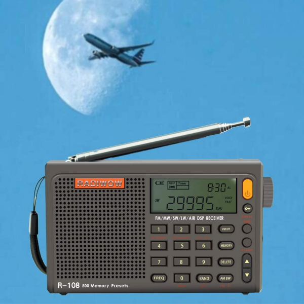 RADIWOW R-108 AM/FM Full Band Portable Radio with Sleep Timer Alarm Clock