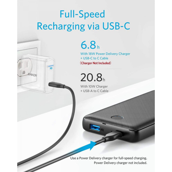 Anker PowerCore Metro Essential 20000mAh PD Portable Charger with USB-C Input & Output 