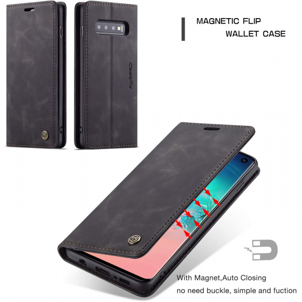CaseMe Magnetic Leather Flip Cover for Samsung Galaxy S10,S10+