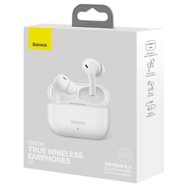 Baseus Encok W3 True Wireless Earphones - White