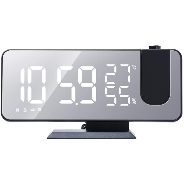 Projection LED Digital Alarm Clock with Temperature & FM Radio Clock 