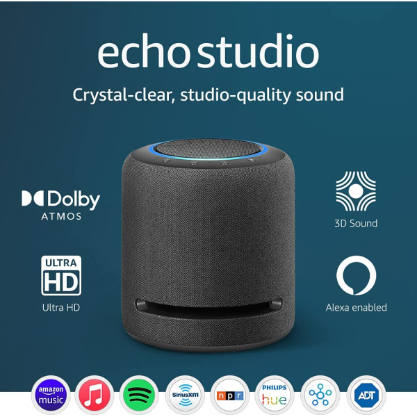 Amazon Echo Studio Hi-Res Smart Speaker with Dolby Atmos 