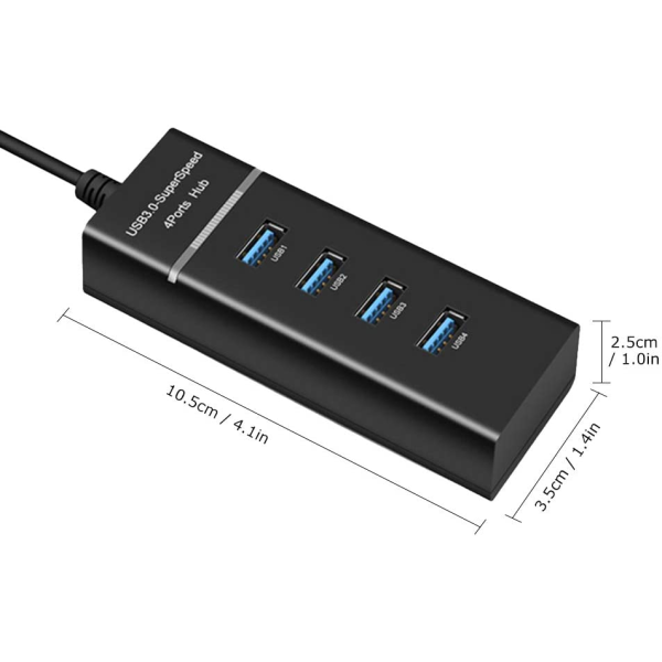 High Speed 4 Port USB 3.0 Multi HUB Splitter Expansion USB Hub