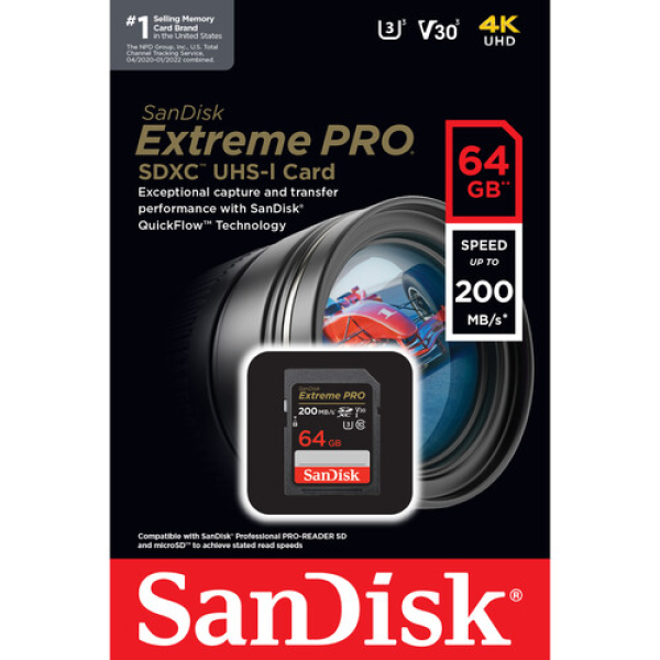 SanDisk Extreme PRO UHS-I SDXC Memory Card 64GB