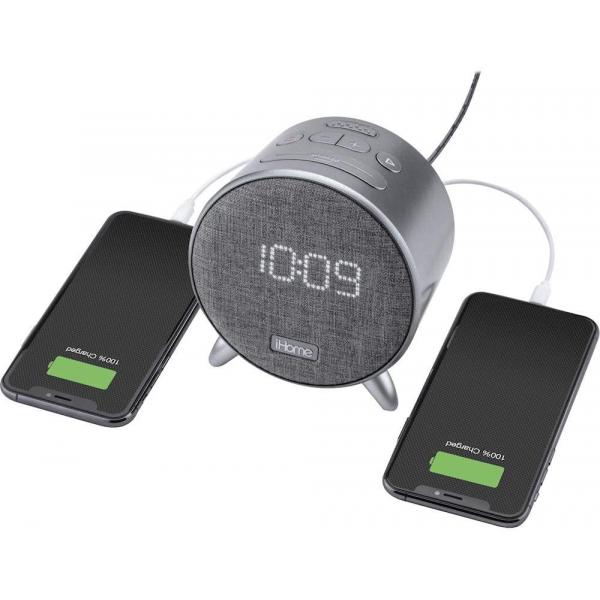 iHome iBT235 Bluetooth Digital Alarm Clock with Dual USB Charging