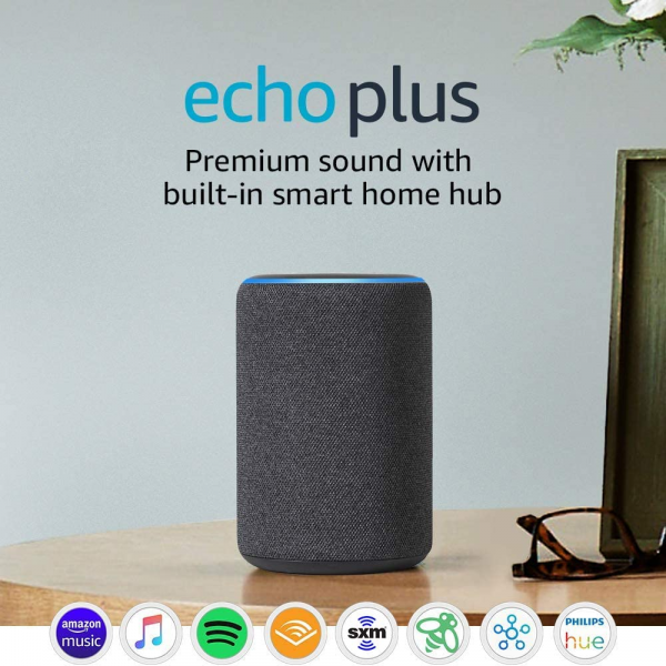 Amazon Echo Plus (2nd Gen) - Premium sound with built-in smart home hub 