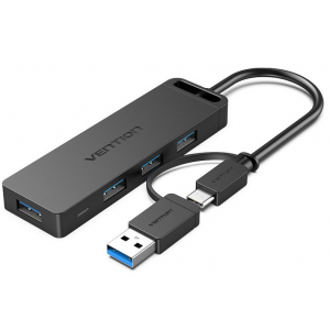 Vention 4-Port USB 3.0 Hub with 2-in-1 USB 3.0 and Type C Interface