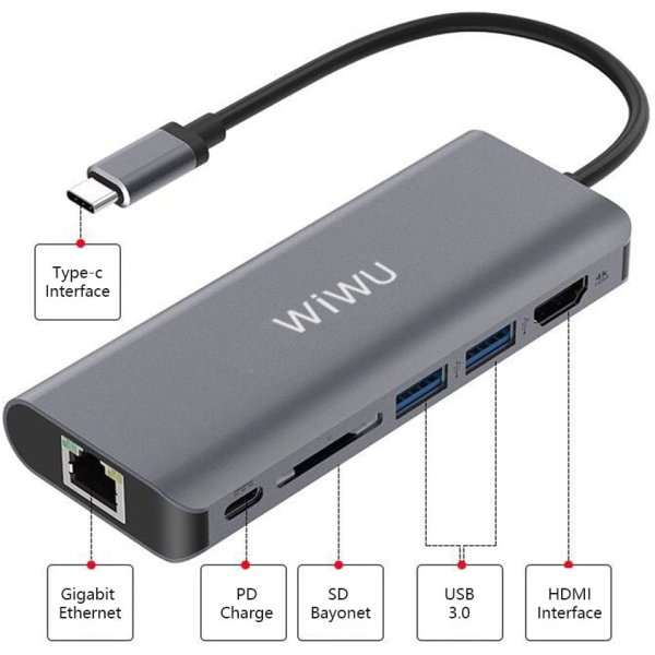 WiWU Alpha 12-in-1 Type C Hub Multiple Function Adapter 