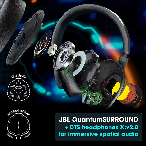 JBL Quantum 400 - Wired Over-Ear Gaming Headphones with USB and Game-Chat Balance Dial 