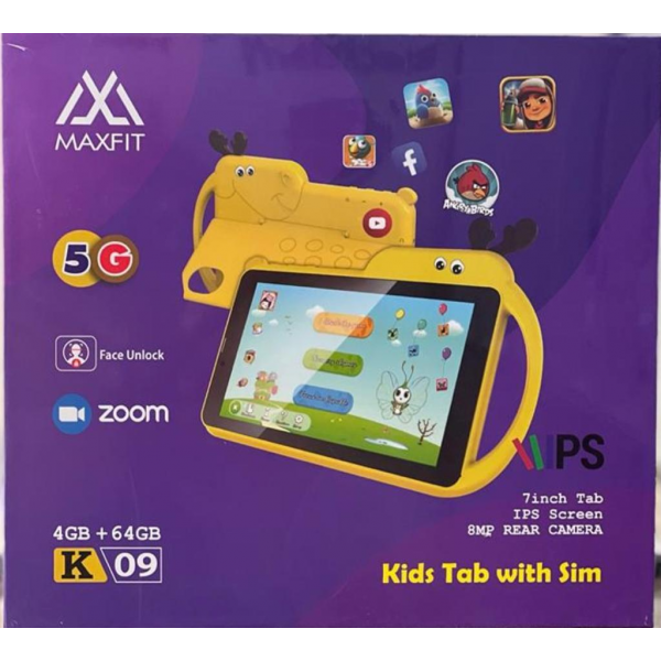 Maxfit K-09, 7 inch, 4GB RAM, 64GB Kids Tablet With SIM Card