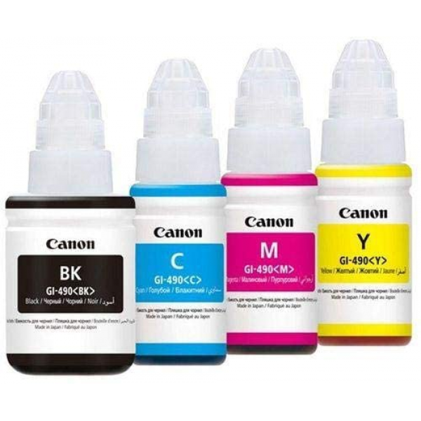 Canon GI-490 Ink Bottle 0663C001 , Black ,Magenta, Yellow, Cyan