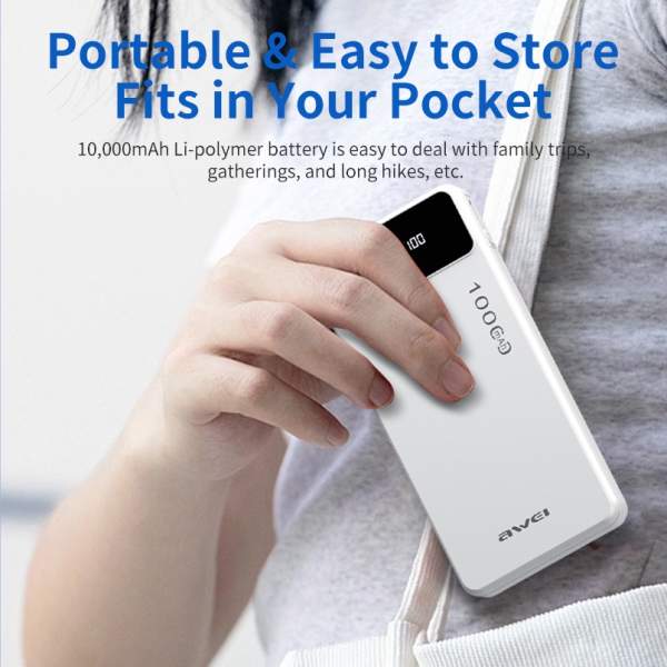 Awei P131K  Mobile Powerbank 10000mAh with Charging Cables