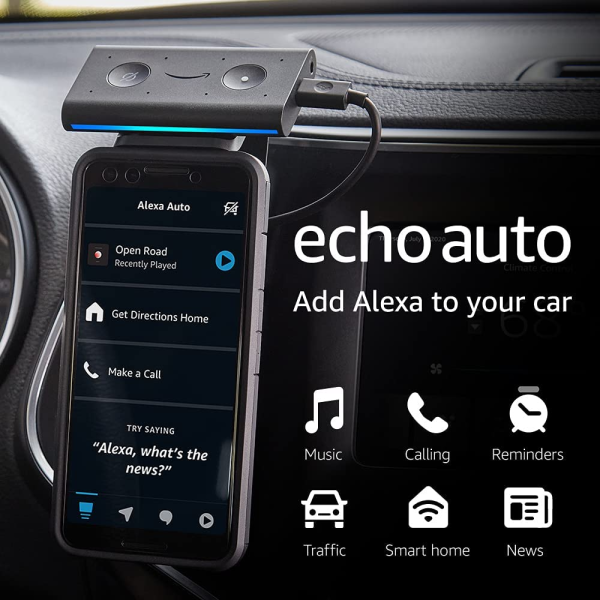 Amazon Echo Auto- Hands-free Alexa in your car with your phone 