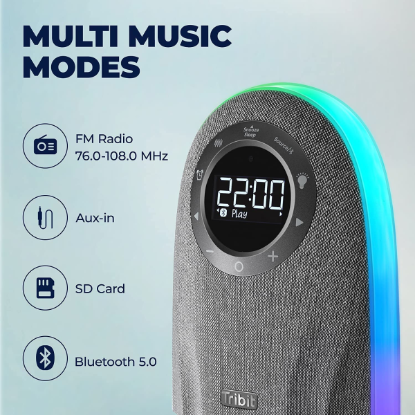 Tribit Home 25W Bluetooth Speaker with LCD Time Display & Alarm