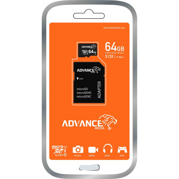 Advance microSD Memory Card - 64GB - Black