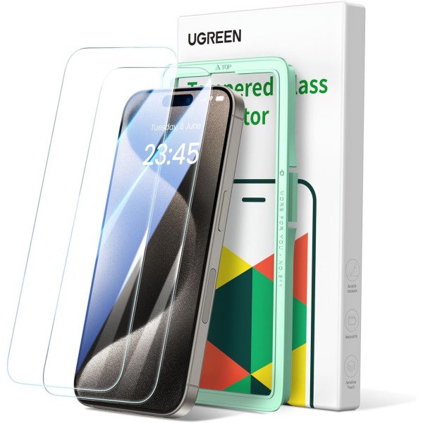 UGREEN HD Clear Glass Screen Protector for iPhone 15 Pro Max