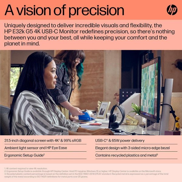 HP E32k G5 31.5 inch 4K USB-C Monitor