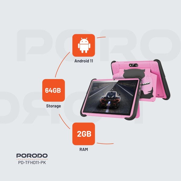 Porodo Kids Android Tablet 10.1 Inch 2GB RAM 64GB Storage