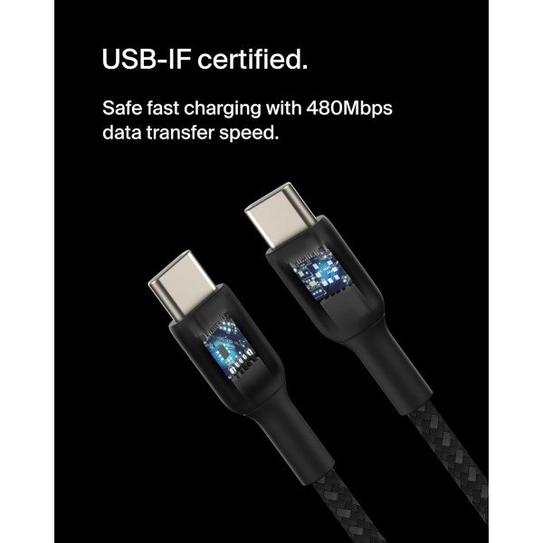Belkin BoostCharge Braided USB-C to USB-C Cable 0.15M
