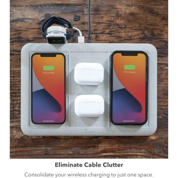Halo 4-in-1 Wireless Charging Mat with Apple Watch Holder