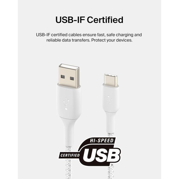 Belkin BoostCharge Braided USB-C Cable 1M