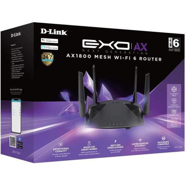 D-Link DIR-X1860 Smart AX1800 Wi-Fi 6 Router