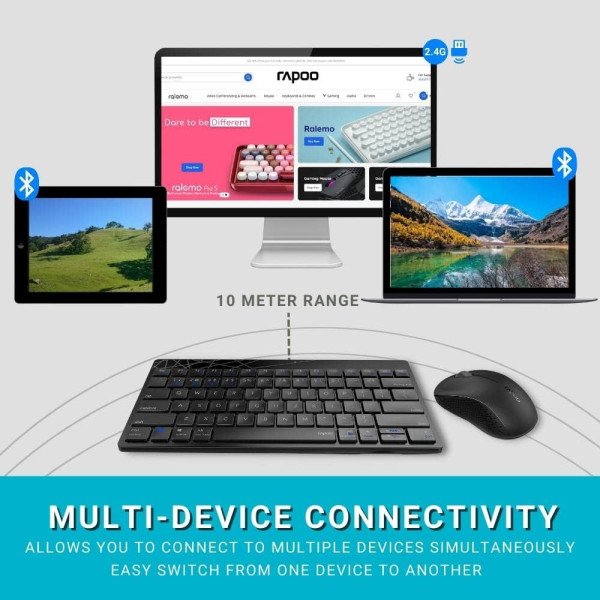 Rapoo 8000M Wireless Bluetooth & Mouse Combo