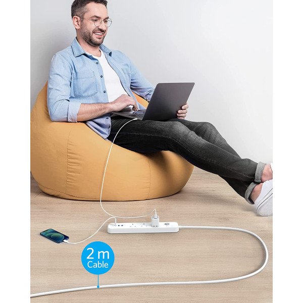 Anker PowerExtend 6-IN-1 USB-C PowerStrip – White