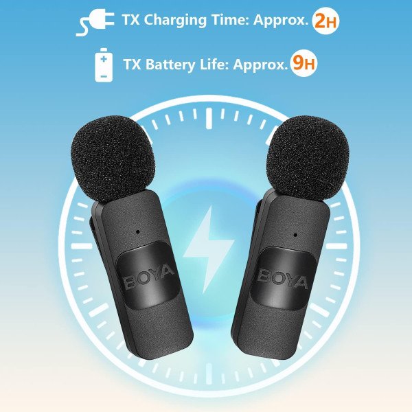 BOYA BY-V20 Dual Wireless Lavalier Microphone for Android