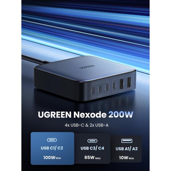 Ugreen GaN 200W Desktop Charger (6-Port) - CD271