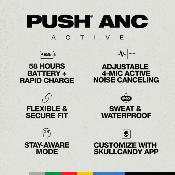 Skullcandy Push ANC Active in-Ear Wireless Earbuds