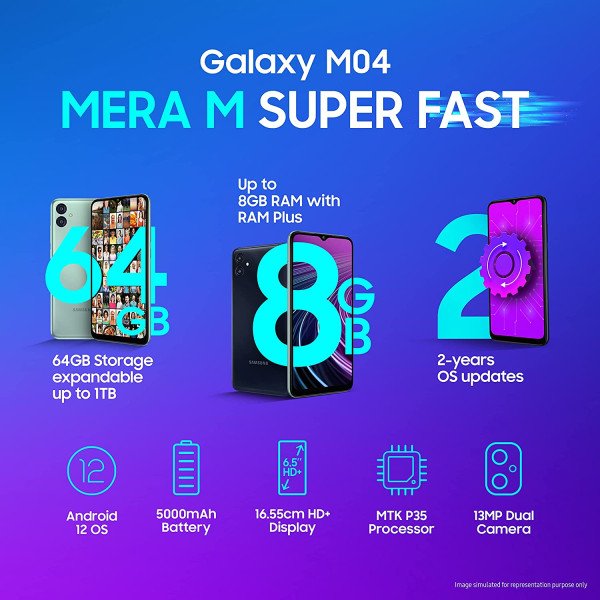 Samsung Galaxy M04 4G Dual SIM 64GB 4GB RAM